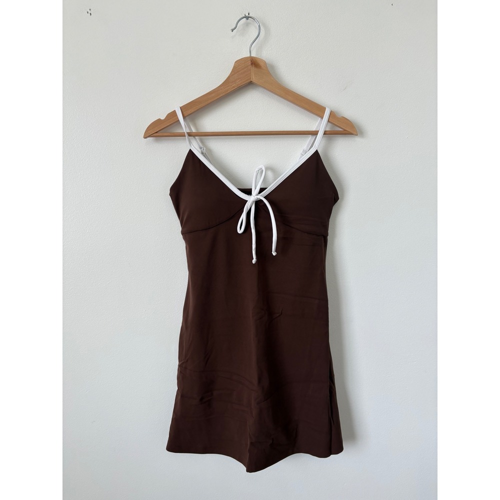 Abercrombie & Fitch YPB studioFLEX Cami Mini Dress – Coffee – Size Small - Picture 2 of 6